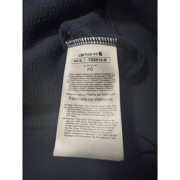 Carhartt Rain Defender Hoodie Navy Blue Size XL Loose Fit - Picture 6 of 9